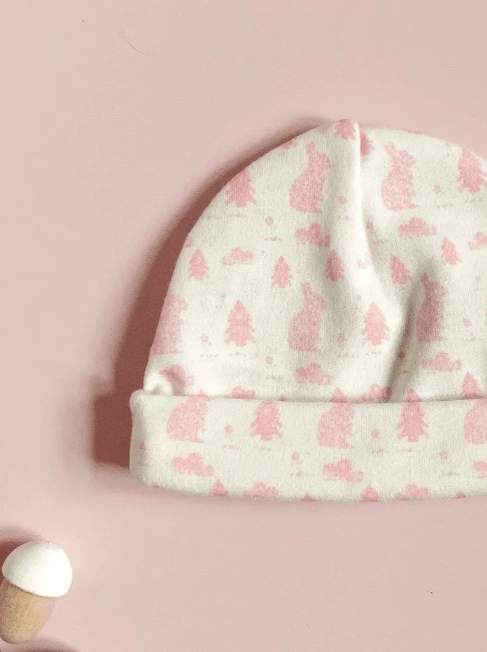 Round Prem Hat, Bunny Meadow, Premium 100% Organic Cotton