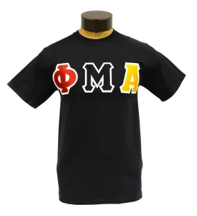 Sewn-On Greek Letter T-Shirt, Tri-Color