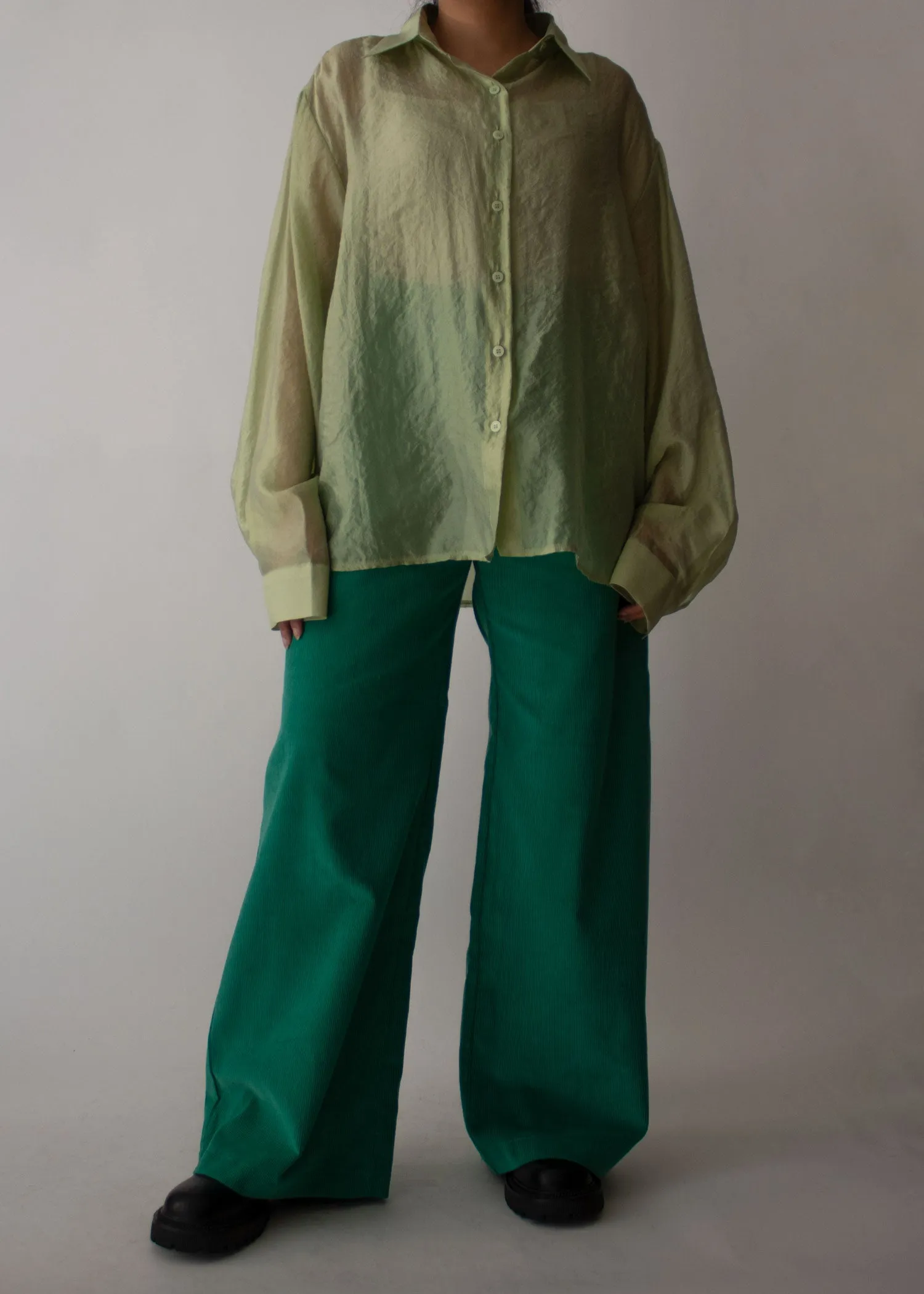 Sheer Green Oversized Top