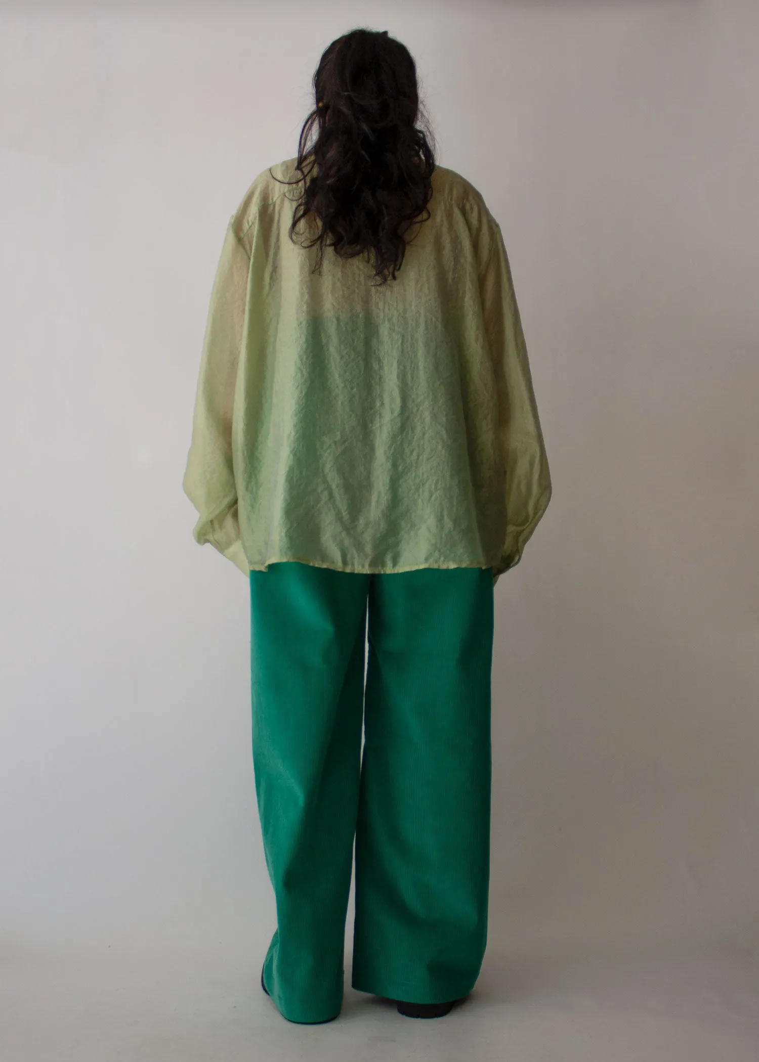 Sheer Green Oversized Top