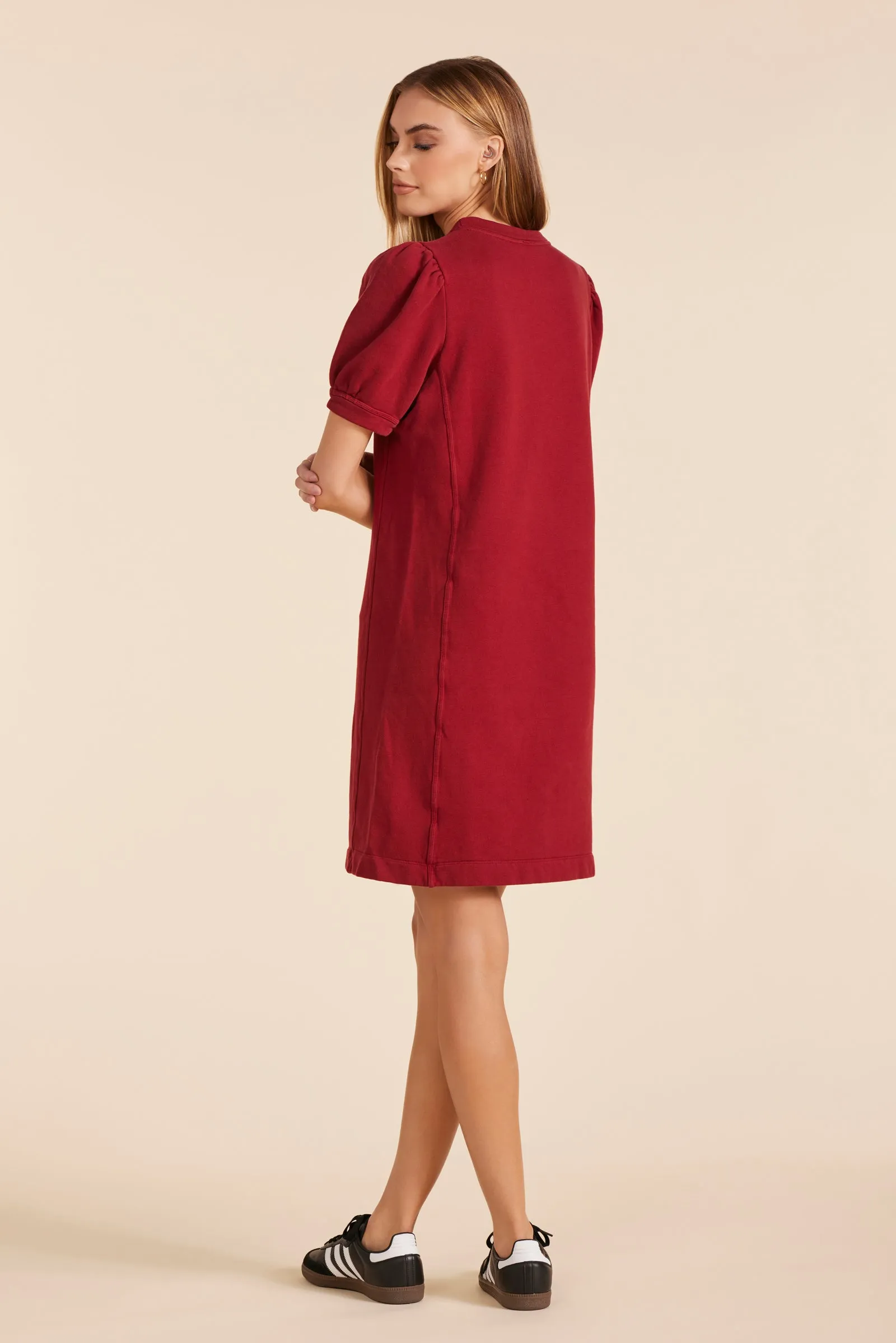 SHIRRED SLEEVE DRESS