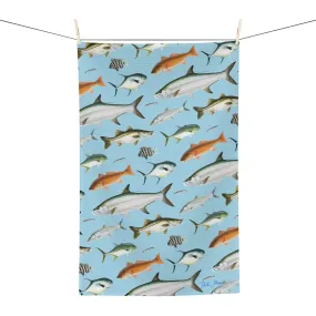 Southern Flats Fish Blue Soft Kitchen Towel