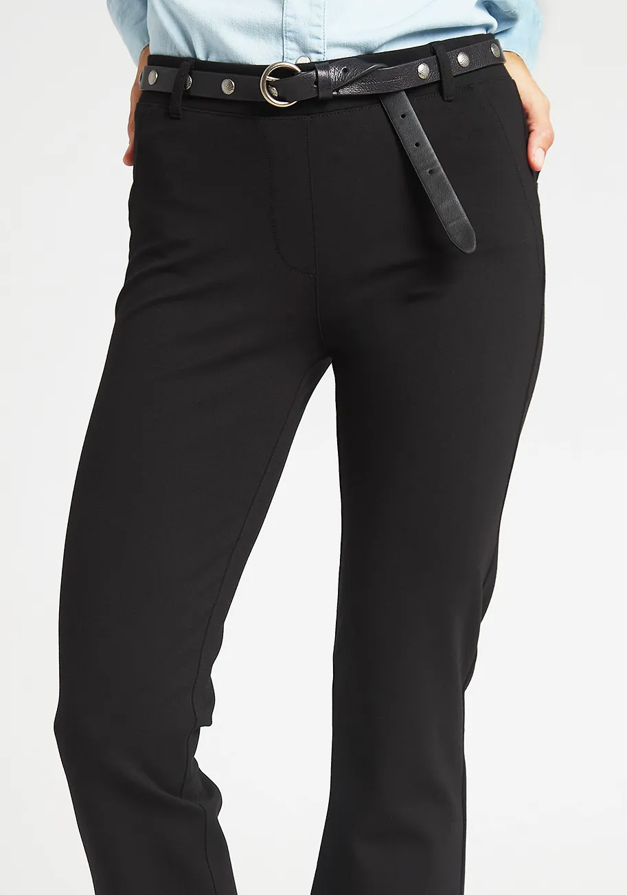 Straight-Leg | Two-Pocket Dress Pant Yoga Pant (Black)