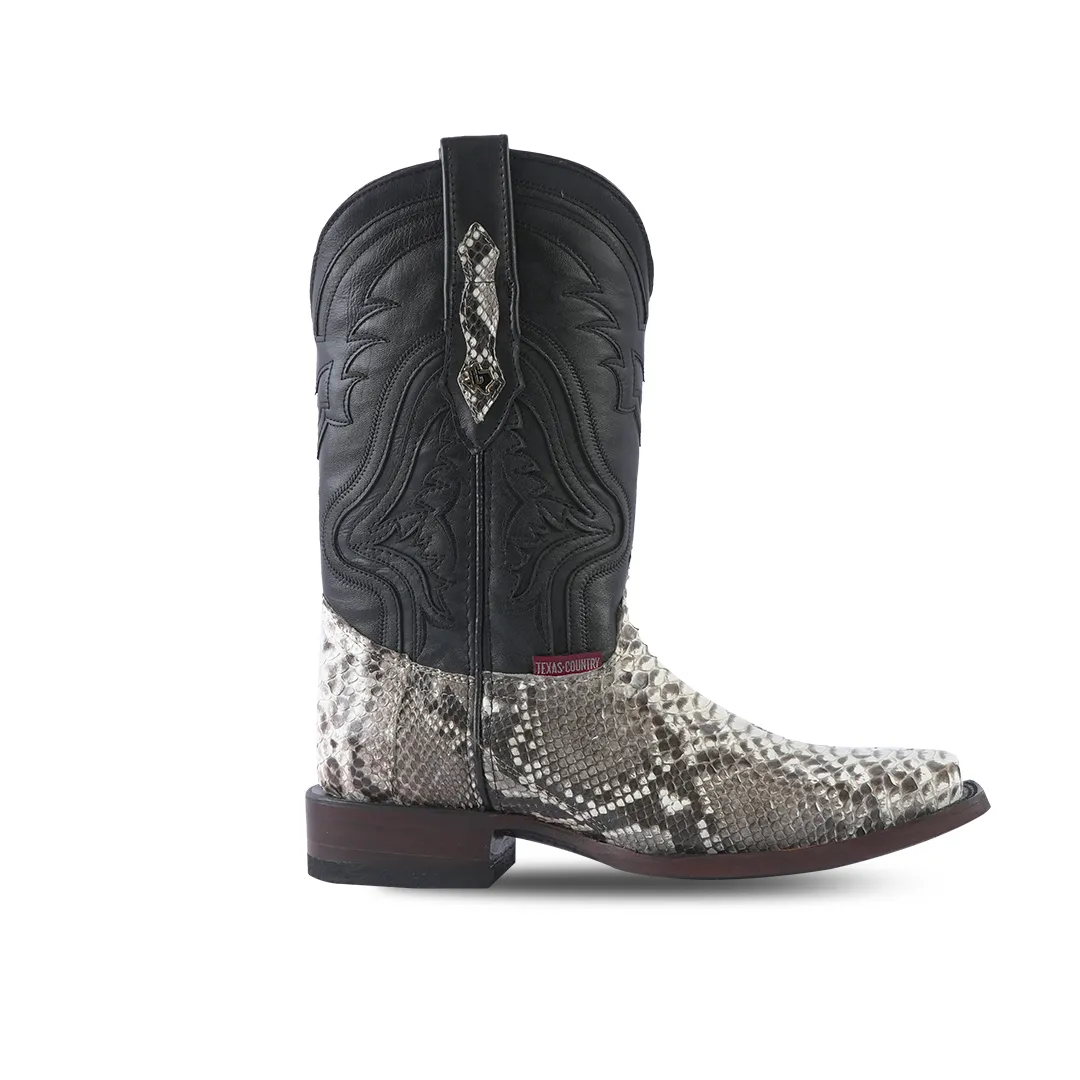 Texas Country Exotic Boot Python Natural Rodeo toe