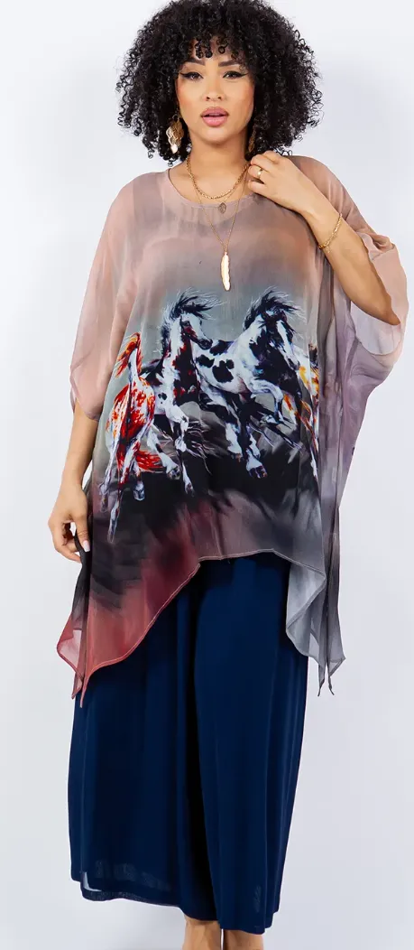 Wild Horses Rolling Stones Boho Hippie Chic SML-6X 