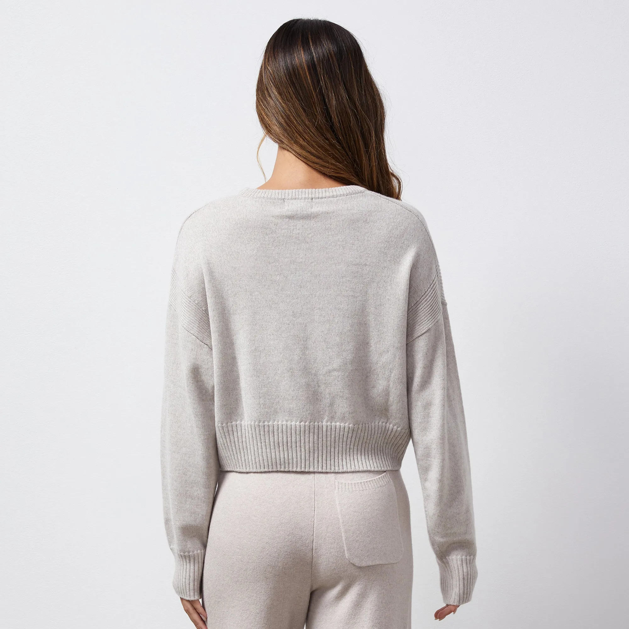 Wool Cashmere Crew Neck Sweater