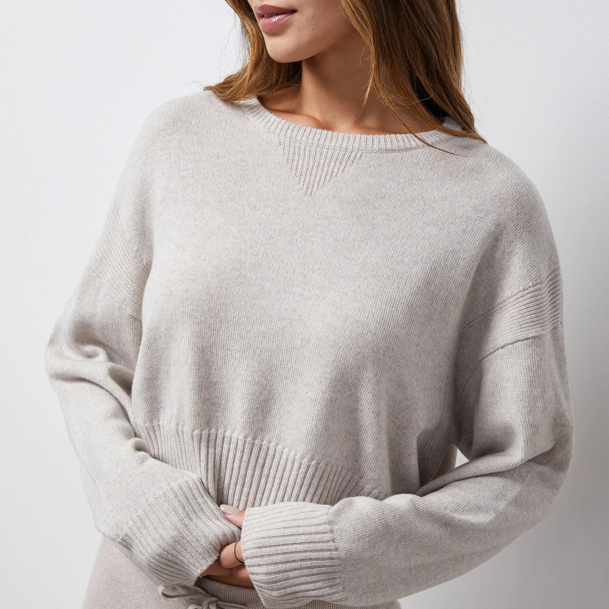 Wool Cashmere Crew Neck Sweater